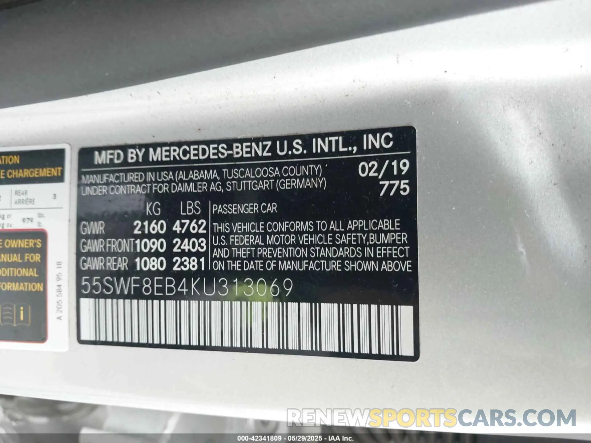 9 Photograph of a damaged car 55SWF8EB4KU313069 MERCEDES-BENZ C 300 2019