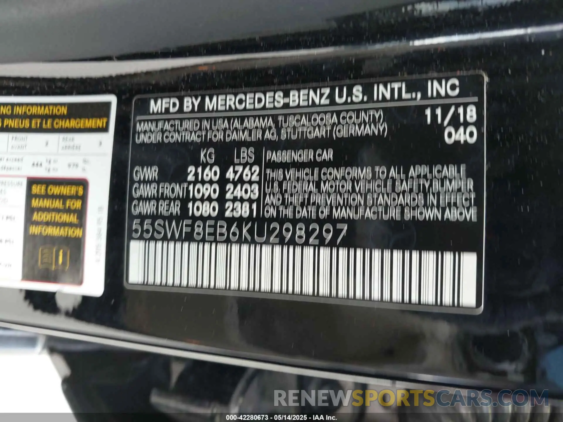 9 Photograph of a damaged car 55SWF8EB6KU298297 MERCEDES-BENZ C 300 2019