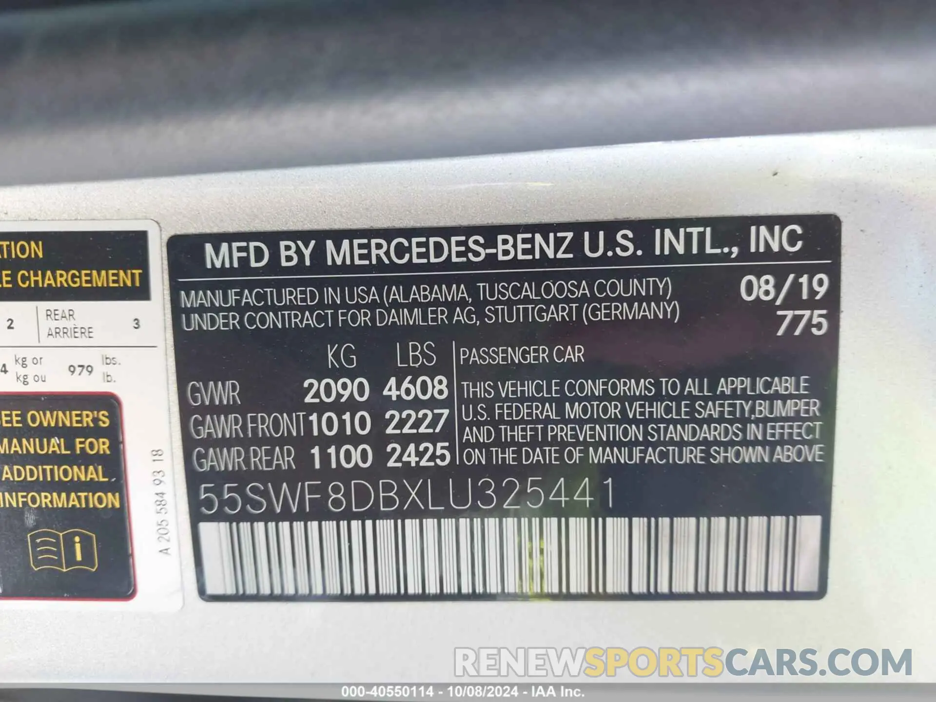 9 Photograph of a damaged car 55SWF8DBXLU325441 MERCEDES-BENZ C 300 2020