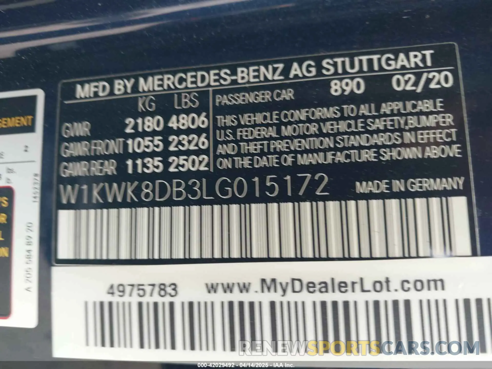 9 Photograph of a damaged car W1KWK8DB3LG015172 MERCEDES-BENZ C 300 2020
