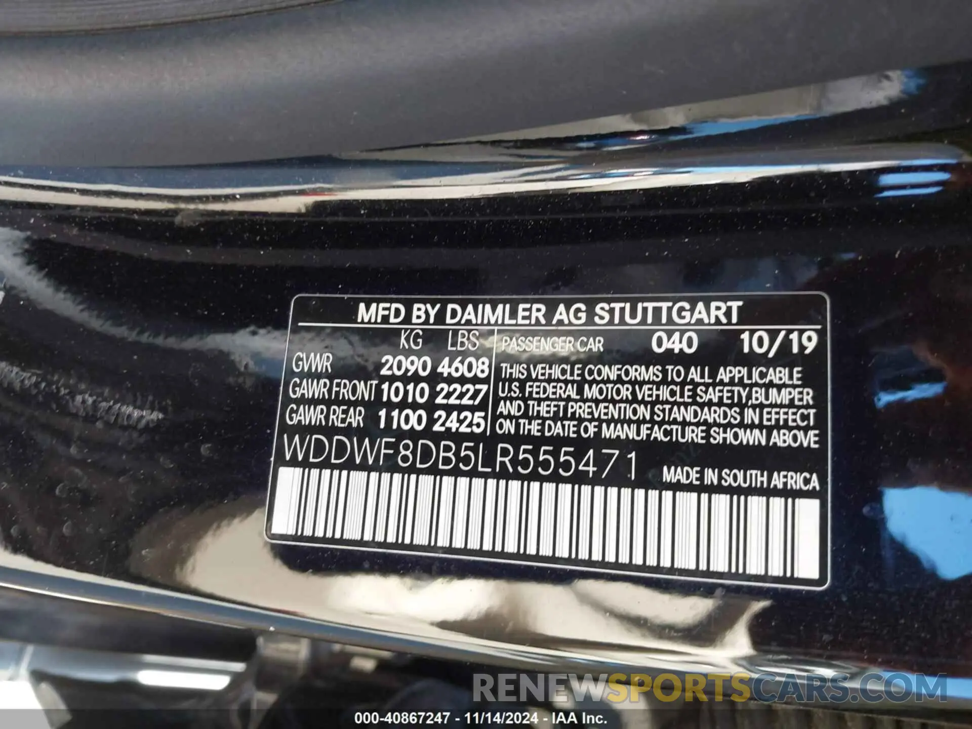 9 Photograph of a damaged car WDDWF8DB5LR555471 MERCEDES-BENZ C 300 2020