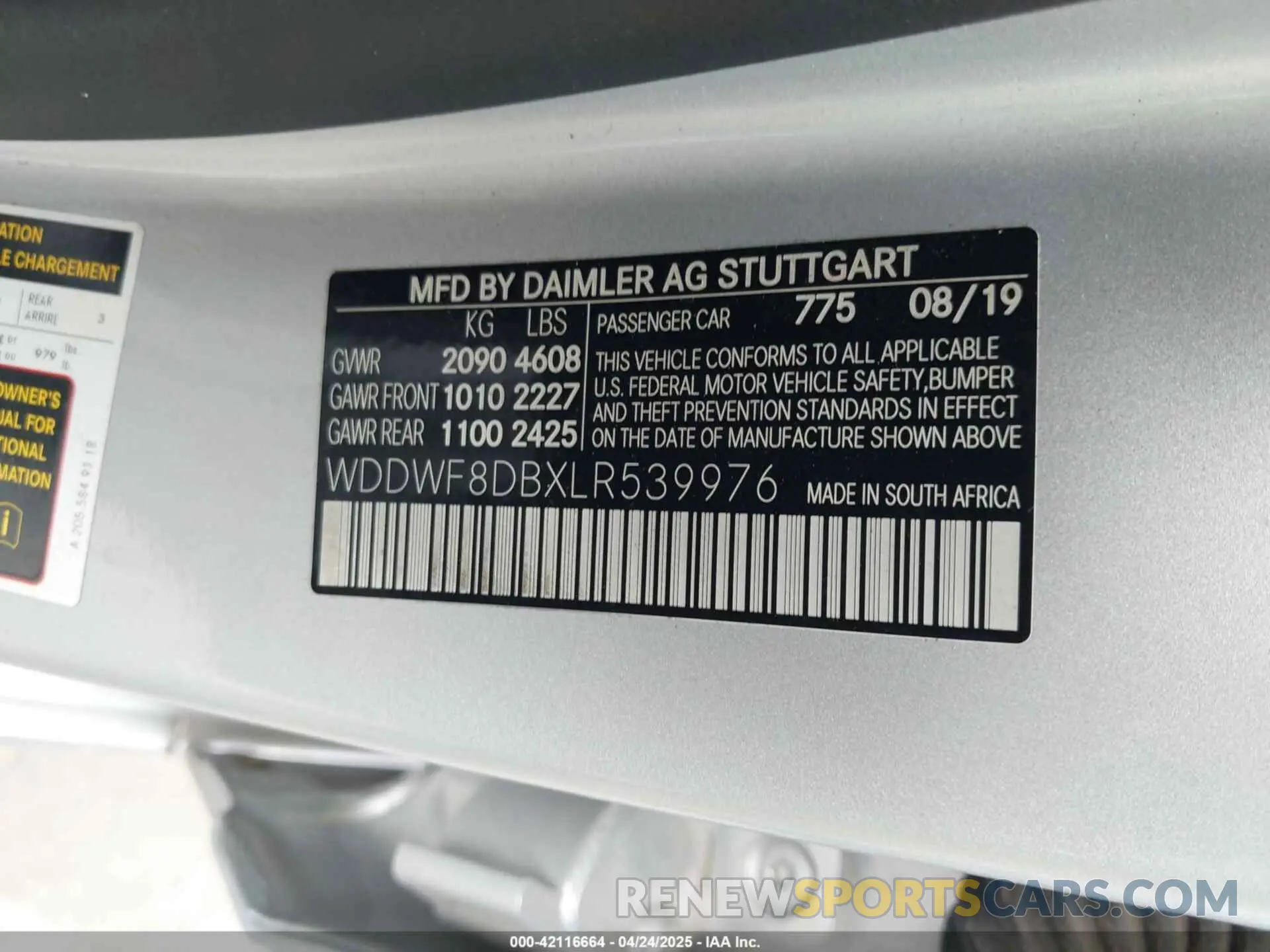 9 Photograph of a damaged car WDDWF8DBXLR539976 MERCEDES-BENZ C 300 2020