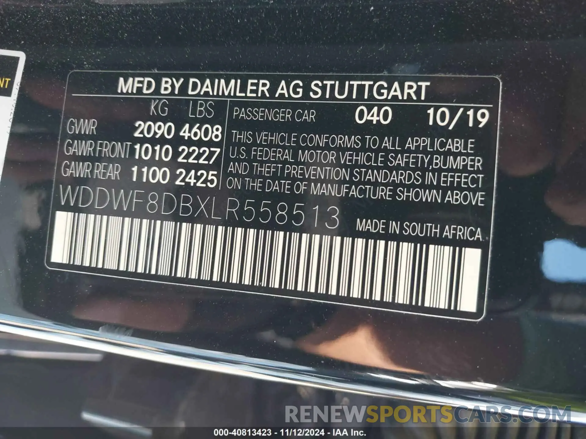 9 Photograph of a damaged car WDDWF8DBXLR558513 MERCEDES-BENZ C 300 2020