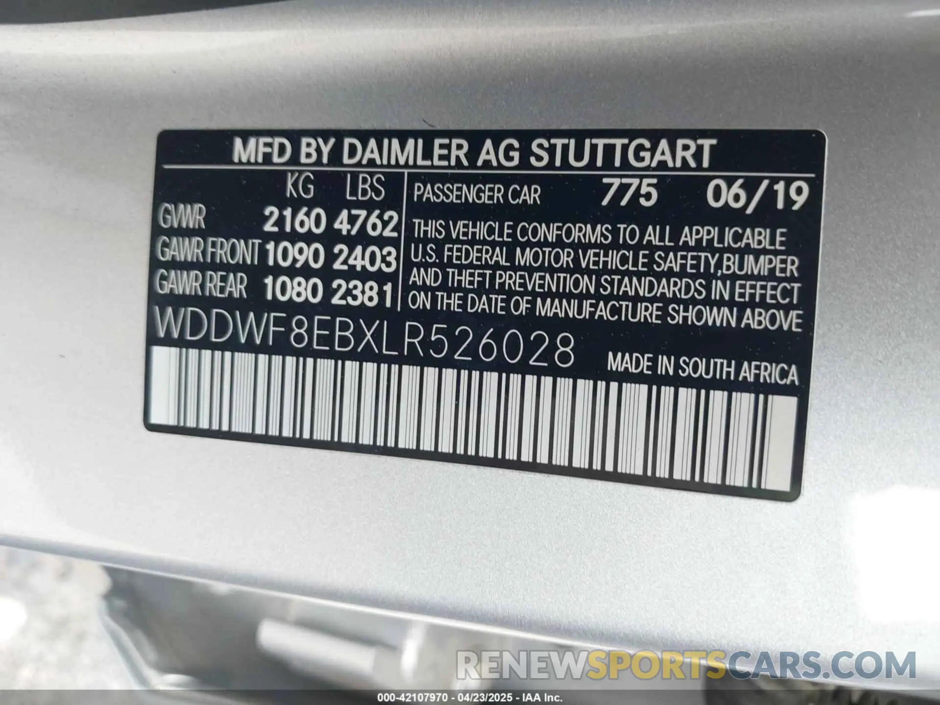 9 Photograph of a damaged car WDDWF8EBXLR526028 MERCEDES-BENZ C 300 2020