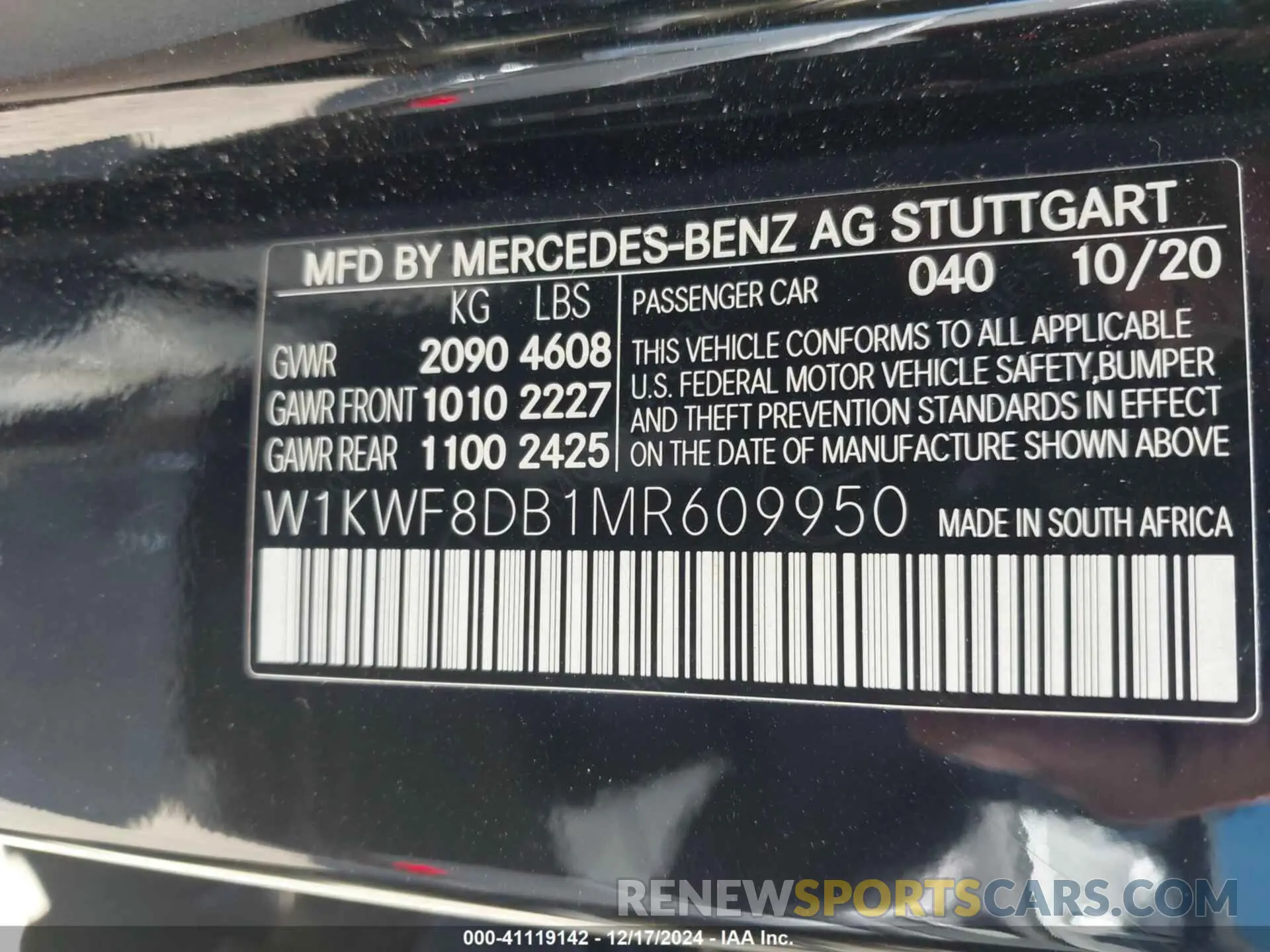 9 Photograph of a damaged car W1KWF8DB1MR609950 MERCEDES-BENZ C 300 2021
