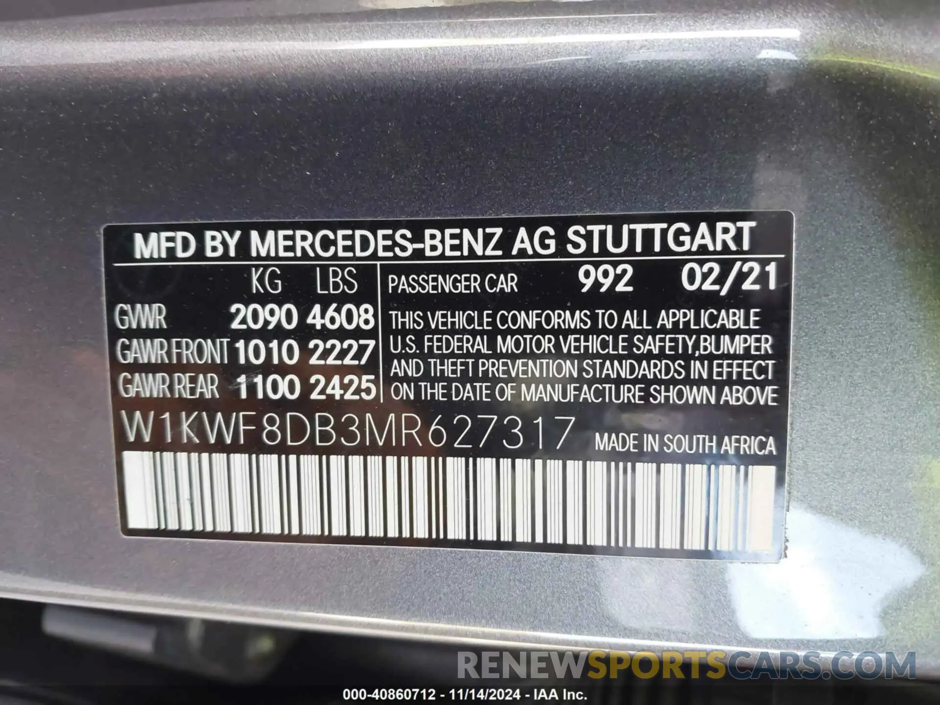 9 Photograph of a damaged car W1KWF8DB3MR627317 MERCEDES-BENZ C 300 2021