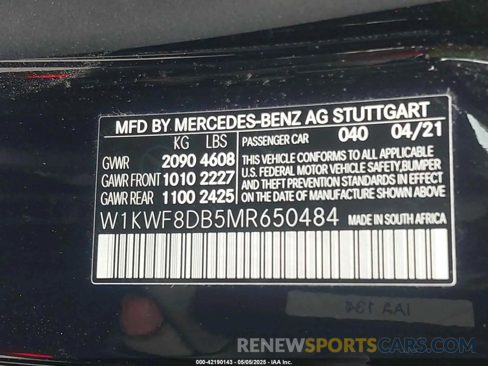 9 Photograph of a damaged car W1KWF8DB5MR650484 MERCEDES-BENZ C 300 2021