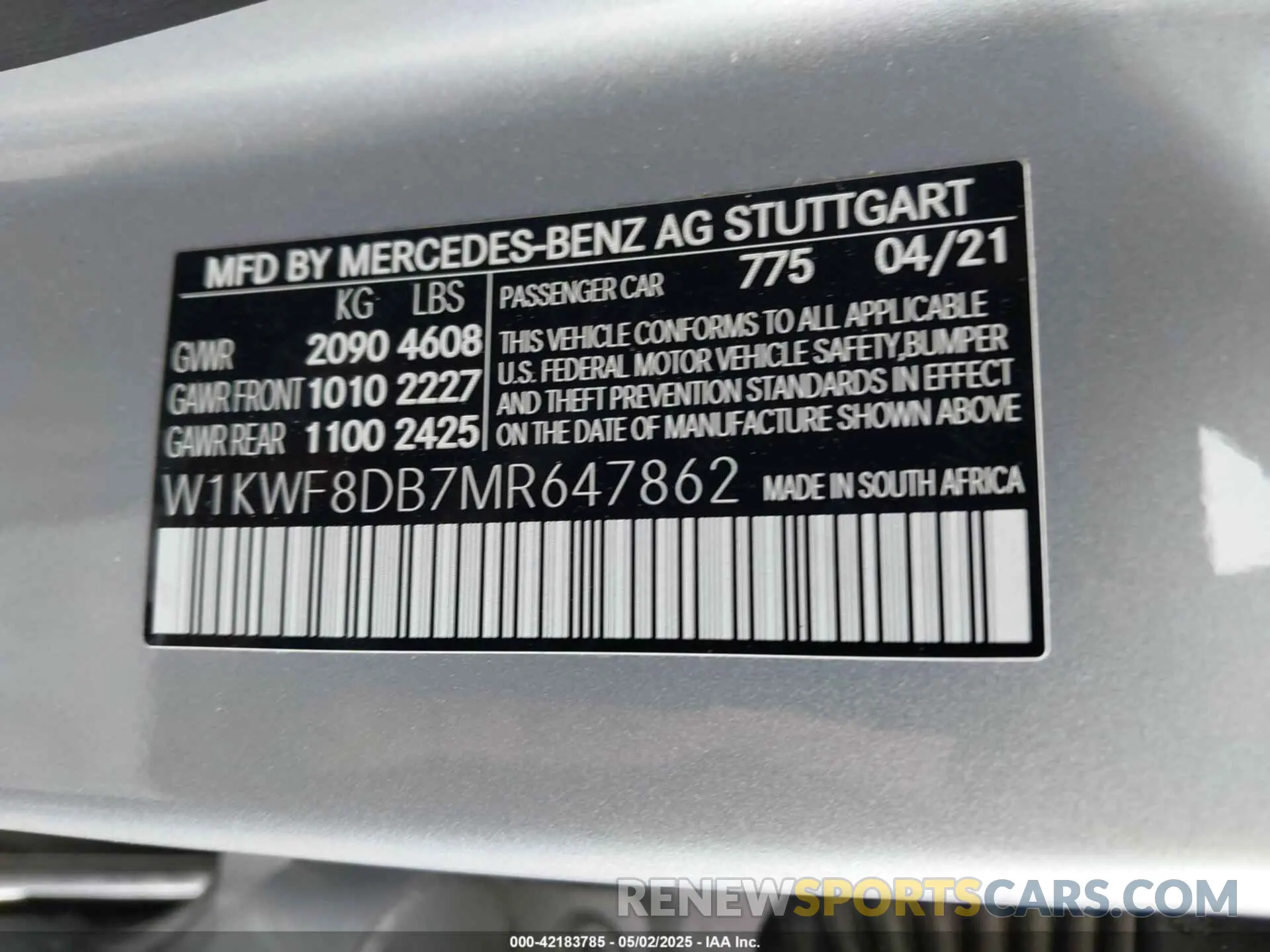9 Photograph of a damaged car W1KWF8DB7MR647862 MERCEDES-BENZ C 300 2021