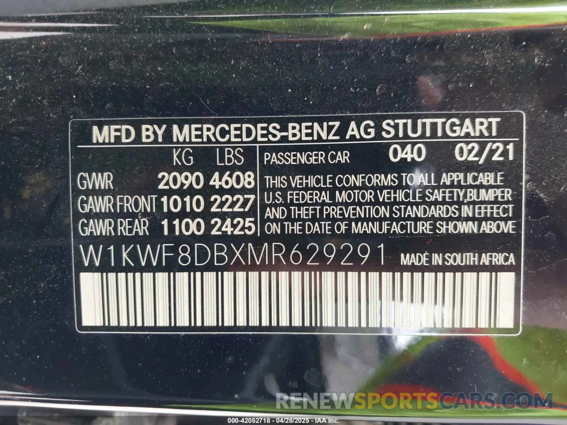 9 Photograph of a damaged car W1KWF8DBXMR629291 MERCEDES-BENZ C 300 2021
