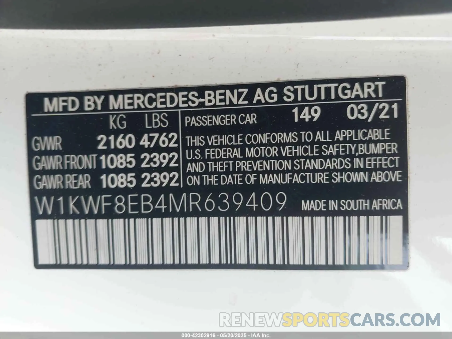 9 Photograph of a damaged car W1KWF8EB4MR639409 MERCEDES-BENZ C 300 2021