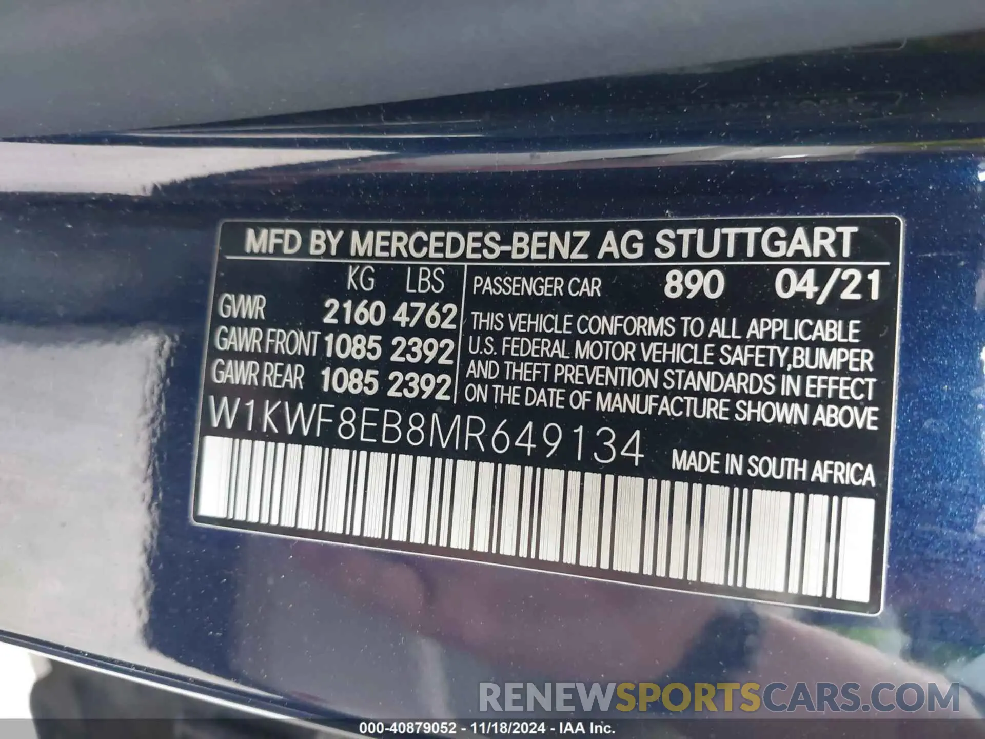 9 Photograph of a damaged car W1KWF8EB8MR649134 MERCEDES-BENZ C 300 2021