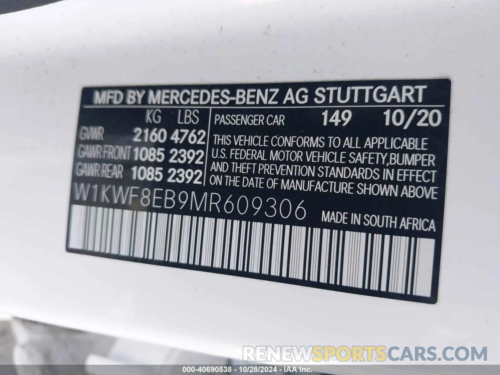 9 Photograph of a damaged car W1KWF8EB9MR609306 MERCEDES-BENZ C 300 2021