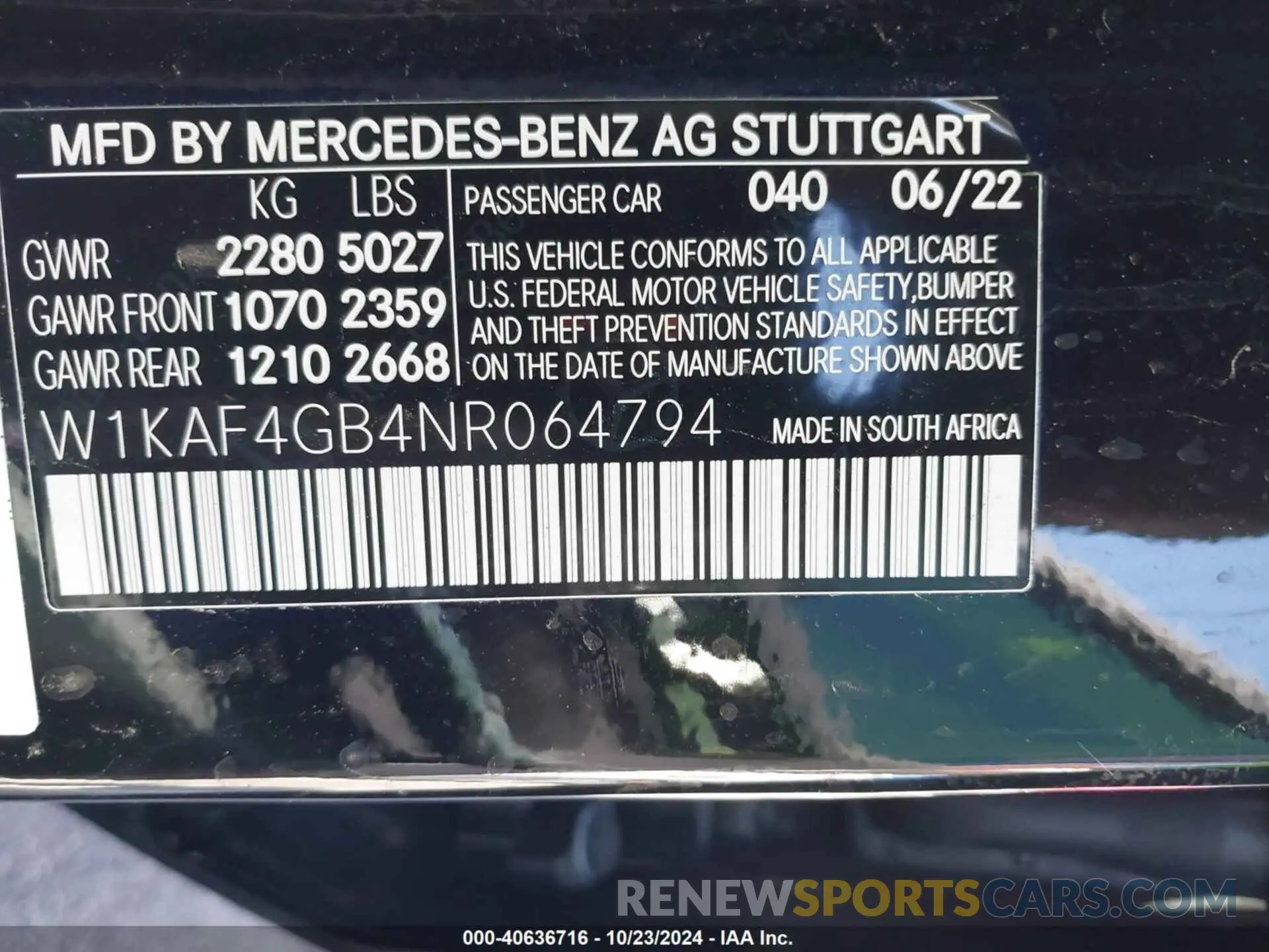 9 Photograph of a damaged car W1KAF4GB4NR064794 MERCEDES-BENZ C 300 2022