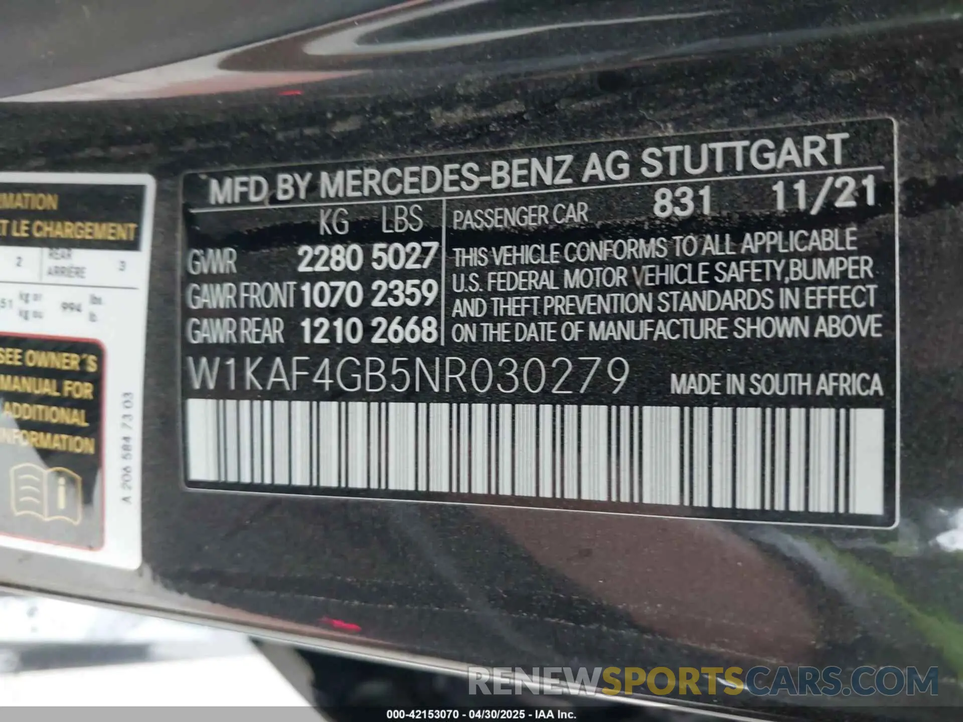 9 Photograph of a damaged car W1KAF4GB5NR030279 MERCEDES-BENZ C 300 2022