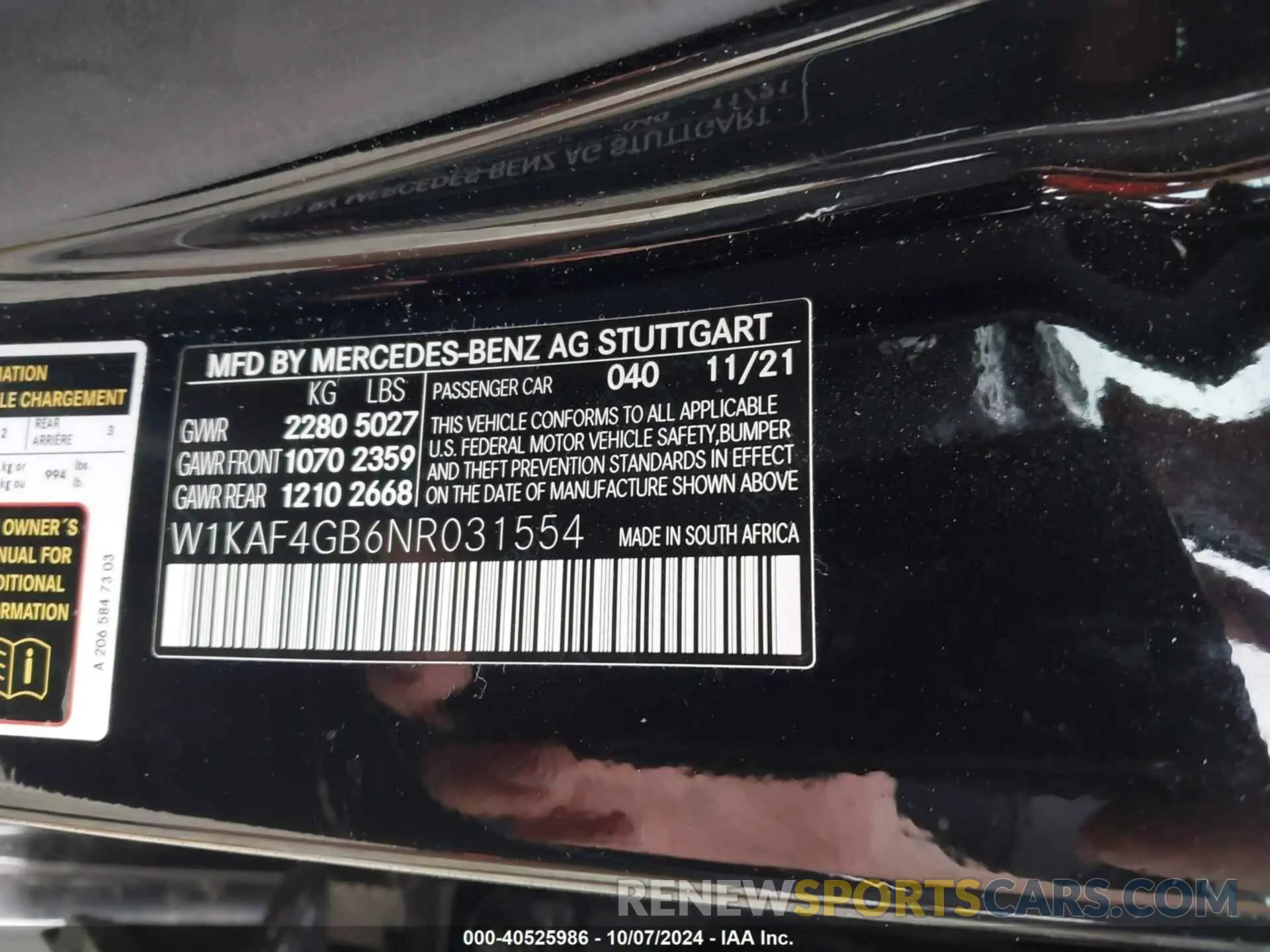 9 Photograph of a damaged car W1KAF4GB6NR031554 MERCEDES-BENZ C 300 2022