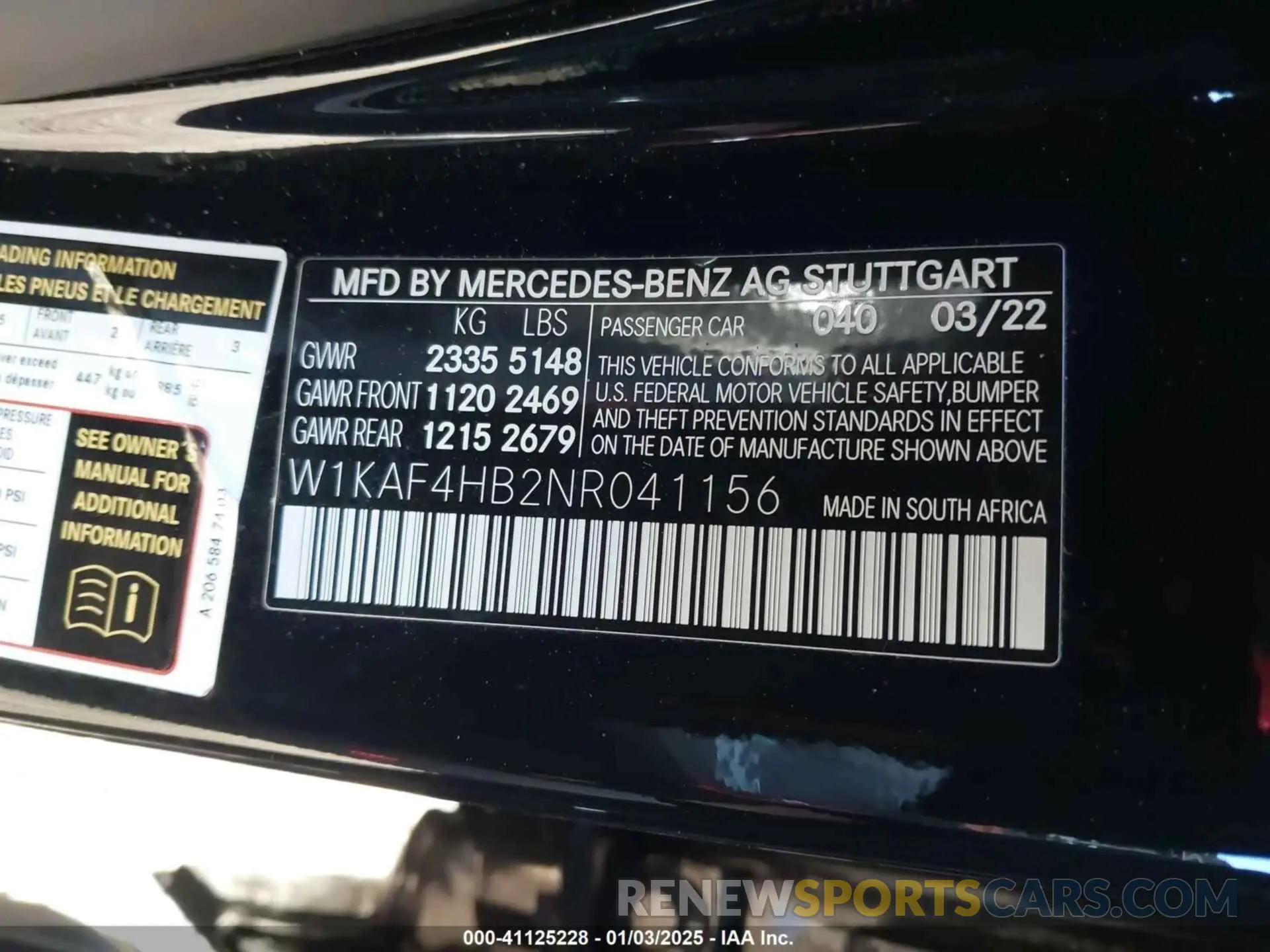 9 Photograph of a damaged car W1KAF4HB2NR041156 MERCEDES-BENZ C 300 2022