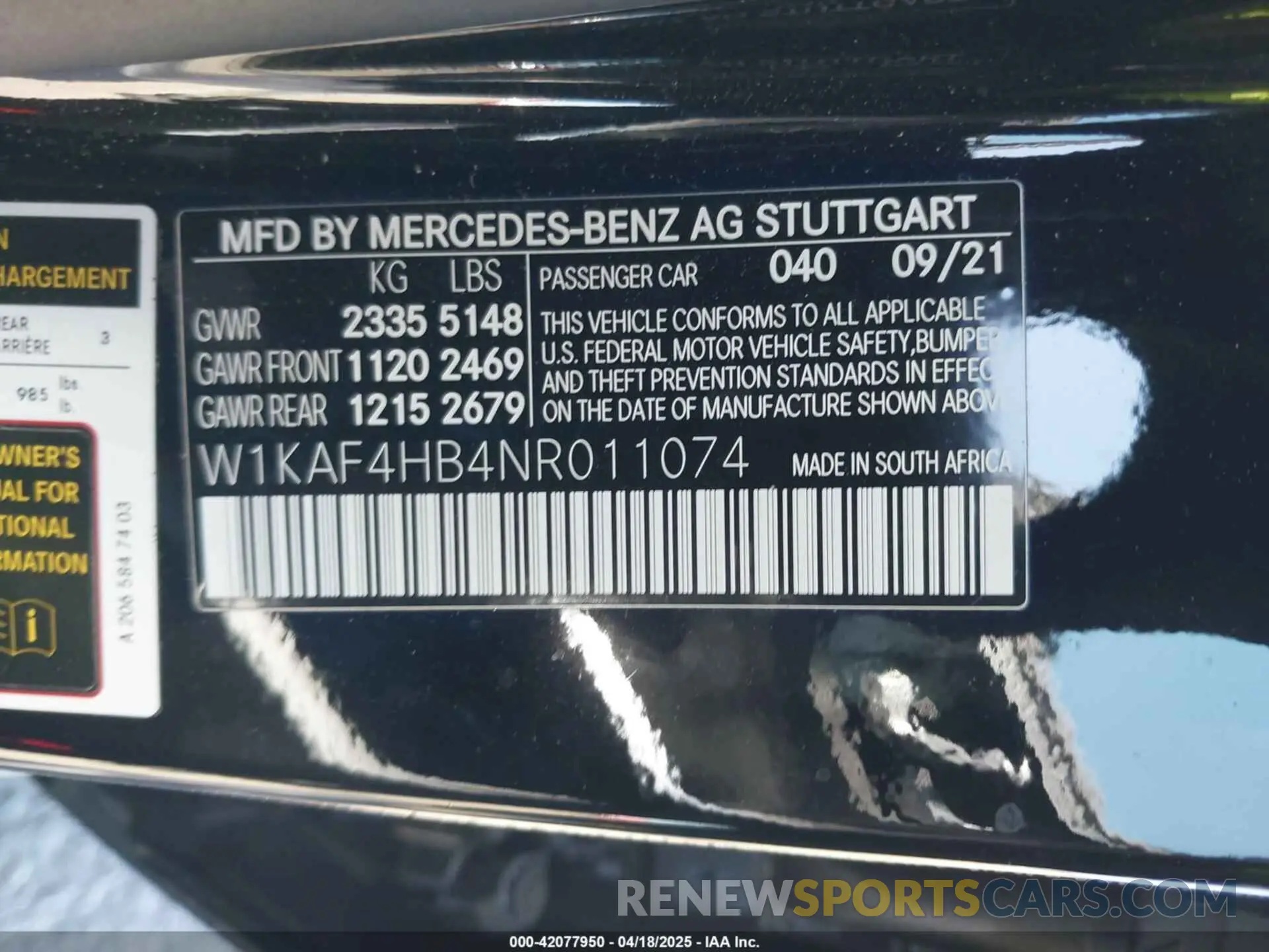 9 Photograph of a damaged car W1KAF4HB4NR011074 MERCEDES-BENZ C 300 2022