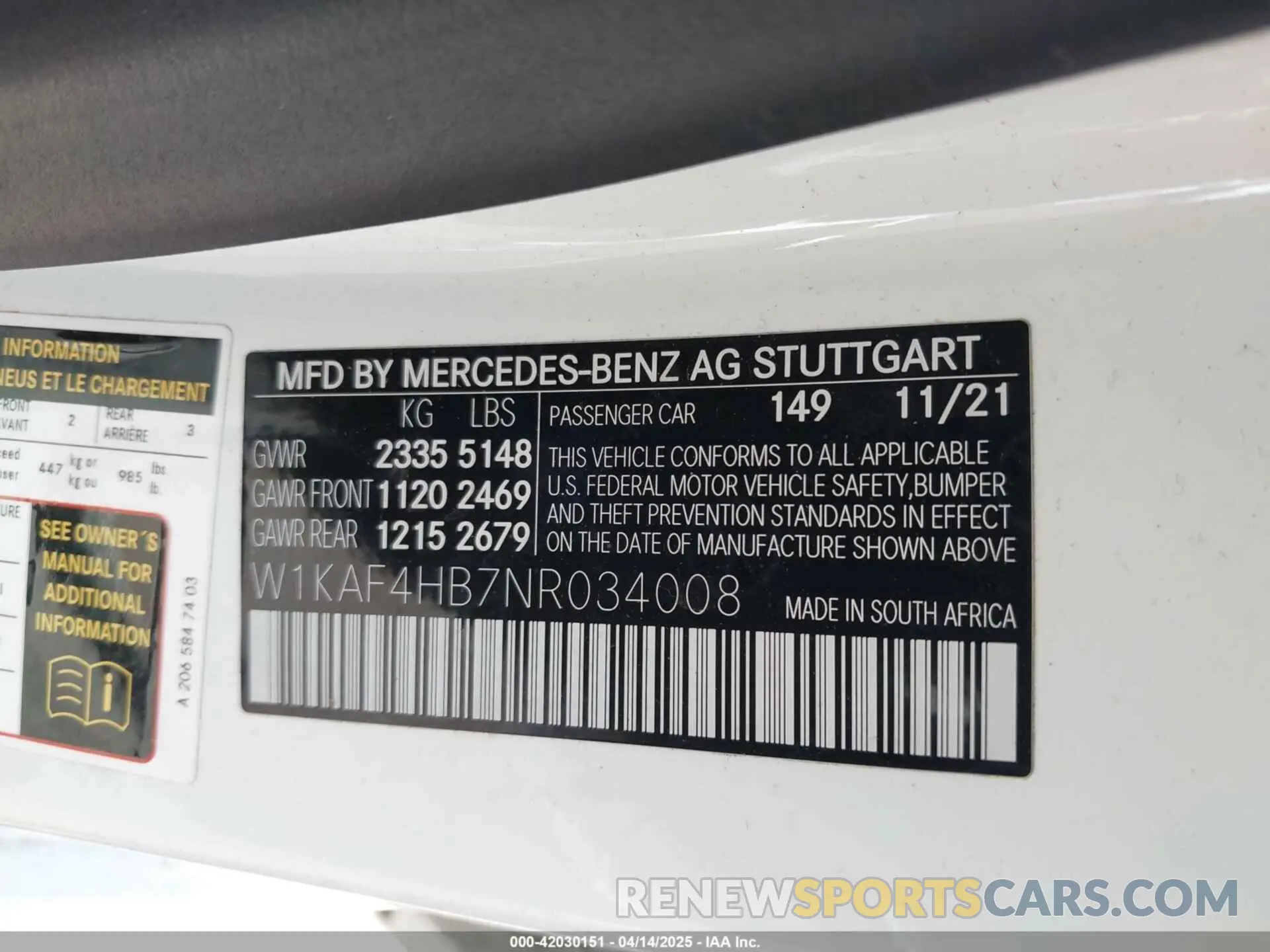 9 Photograph of a damaged car W1KAF4HB7NR034008 MERCEDES-BENZ C 300 2022