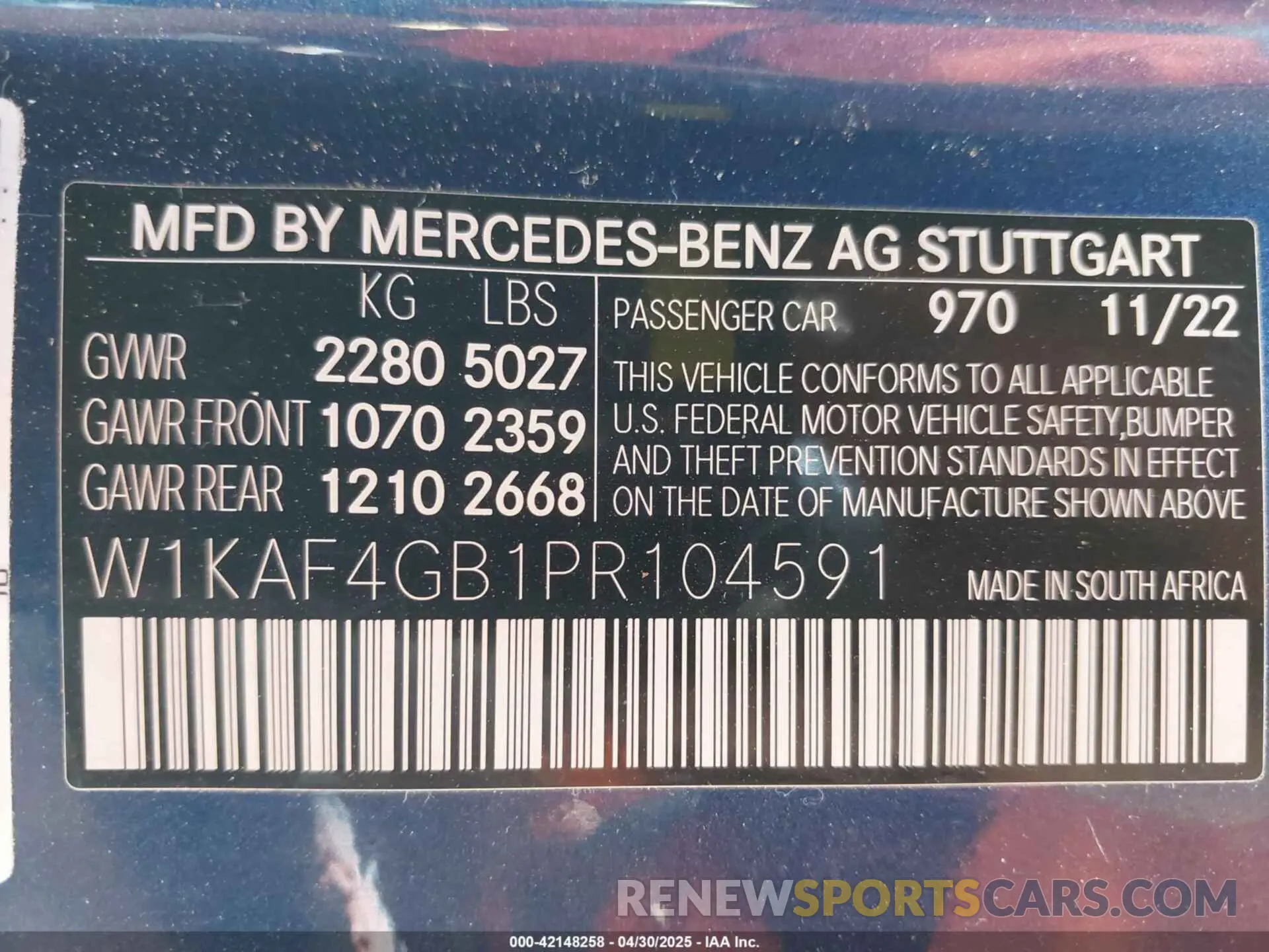 9 Photograph of a damaged car W1KAF4GB1PR104591 MERCEDES-BENZ C 300 2023