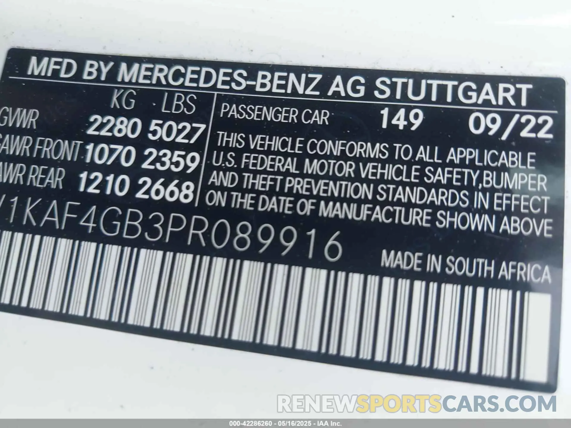 9 Photograph of a damaged car W1KAF4GB3PR089916 MERCEDES-BENZ C 300 2023