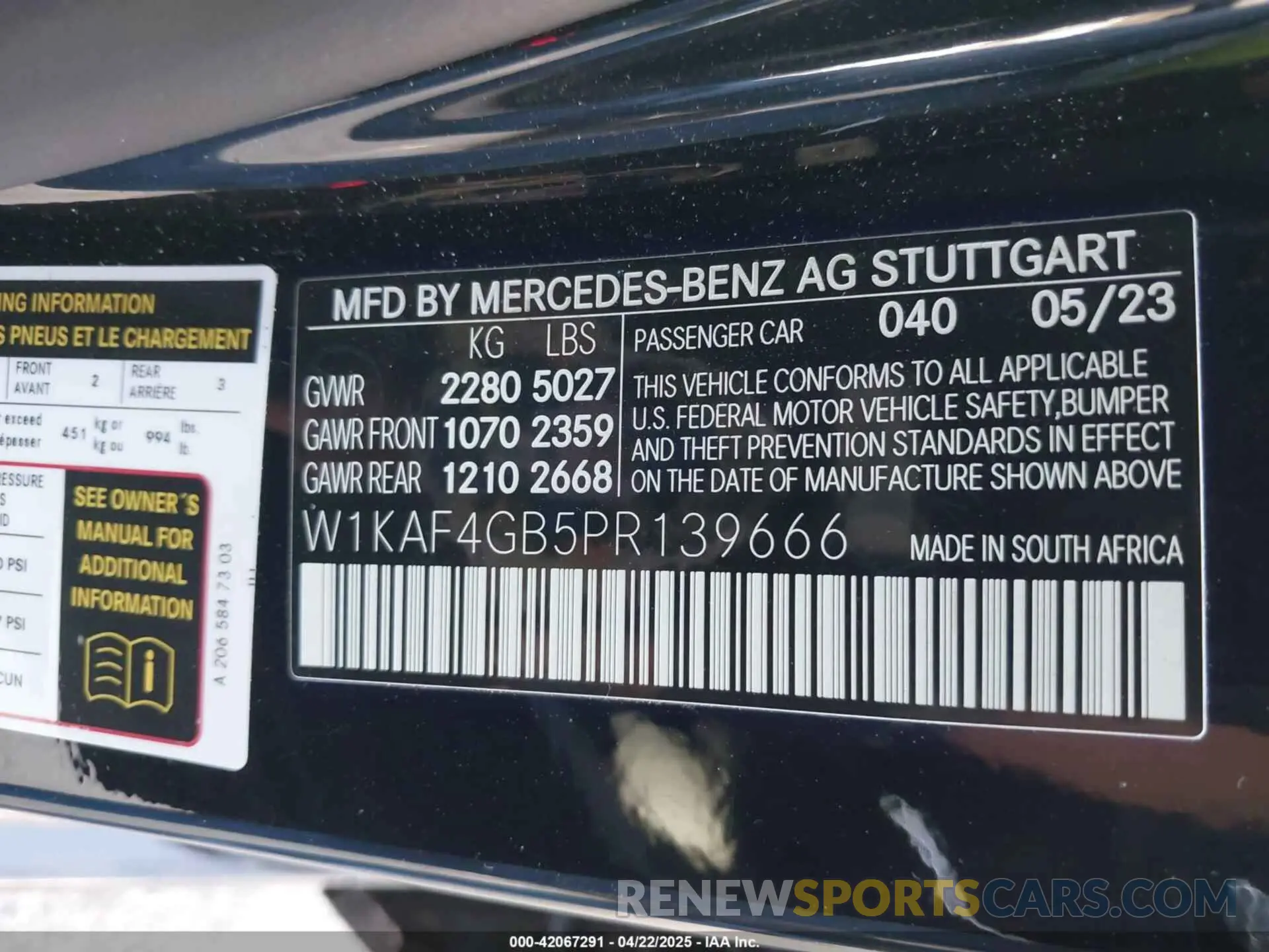 9 Photograph of a damaged car W1KAF4GB5PR139666 MERCEDES-BENZ C 300 2023