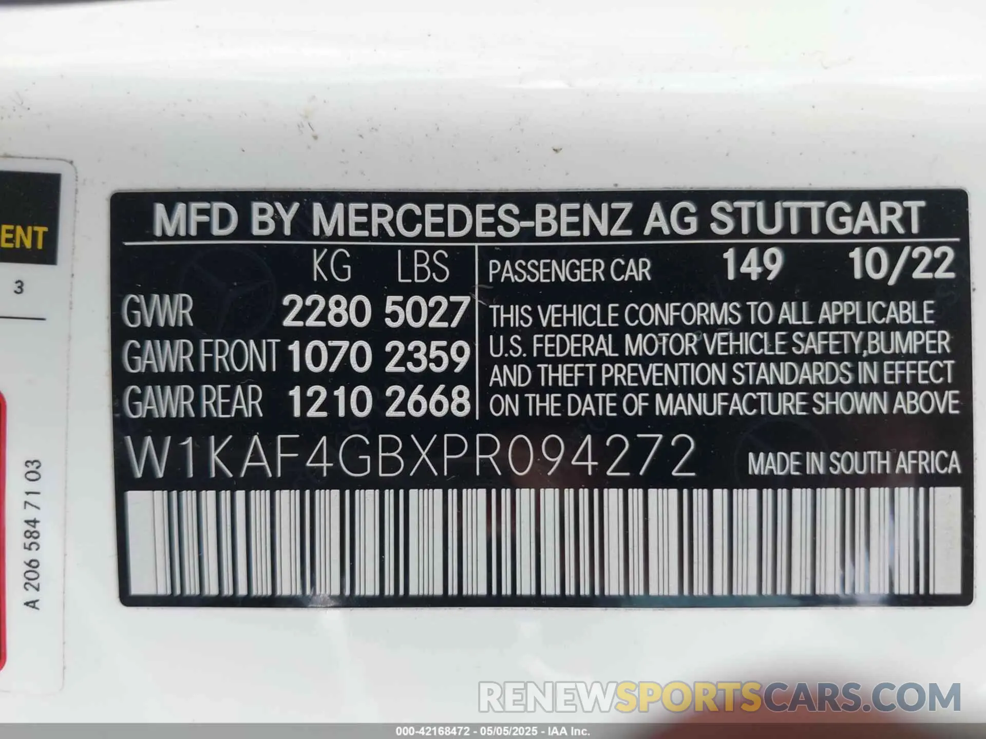 9 Photograph of a damaged car W1KAF4GBXPR094272 MERCEDES-BENZ C 300 2023