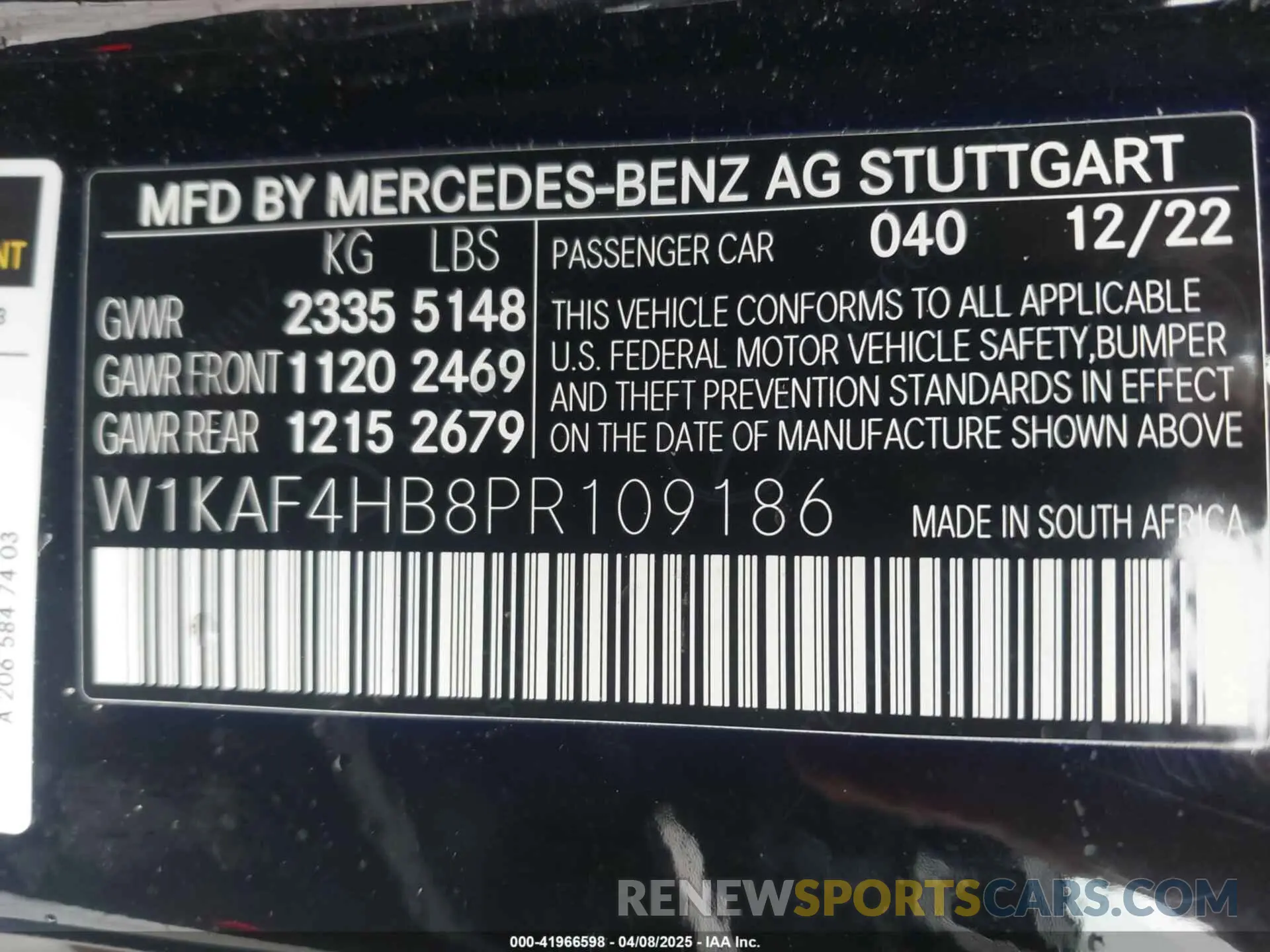 9 Photograph of a damaged car W1KAF4HB8PR109186 MERCEDES-BENZ C 300 2023
