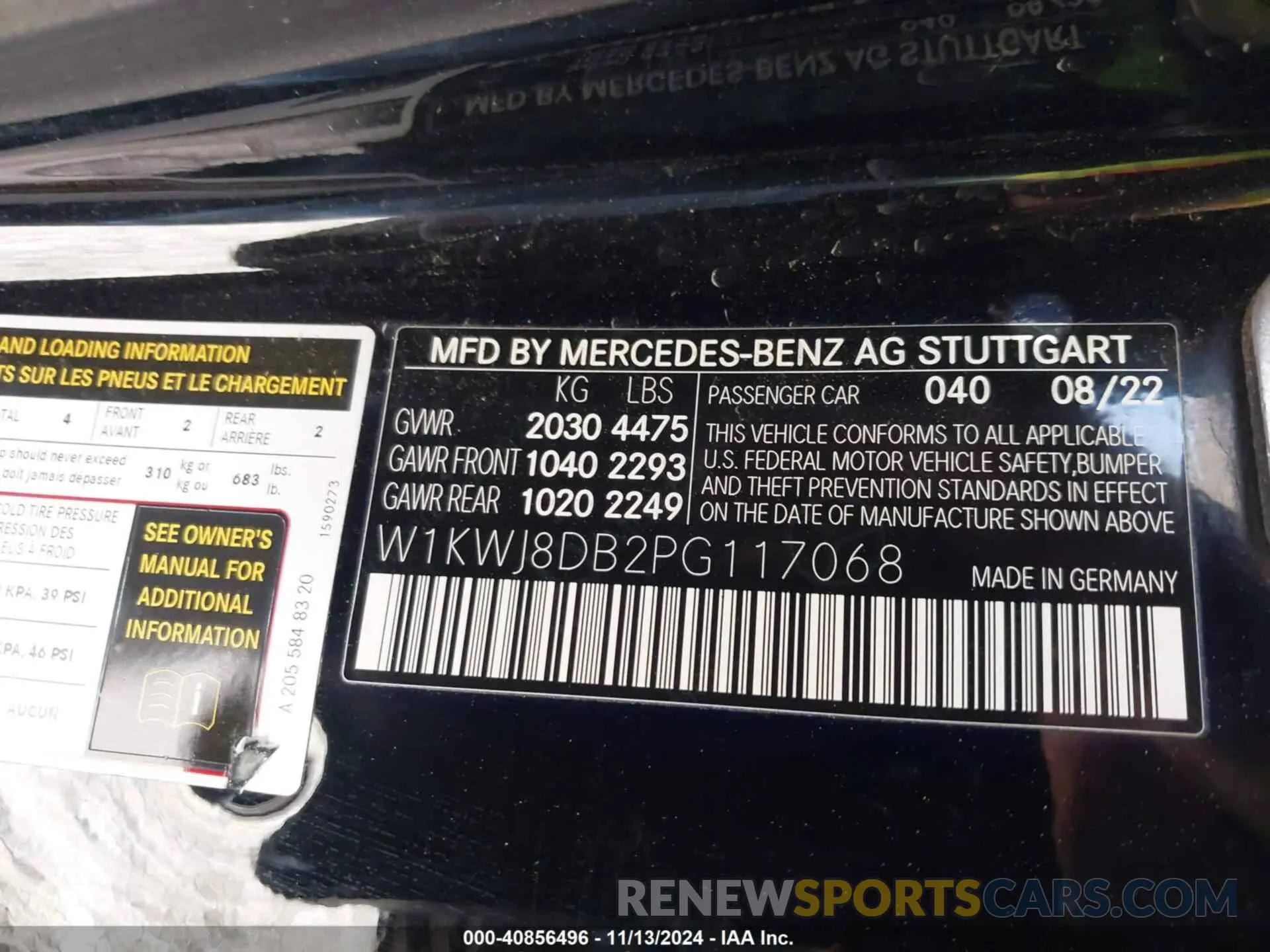 9 Photograph of a damaged car W1KWJ8DB2PG117068 MERCEDES-BENZ C 300 2023