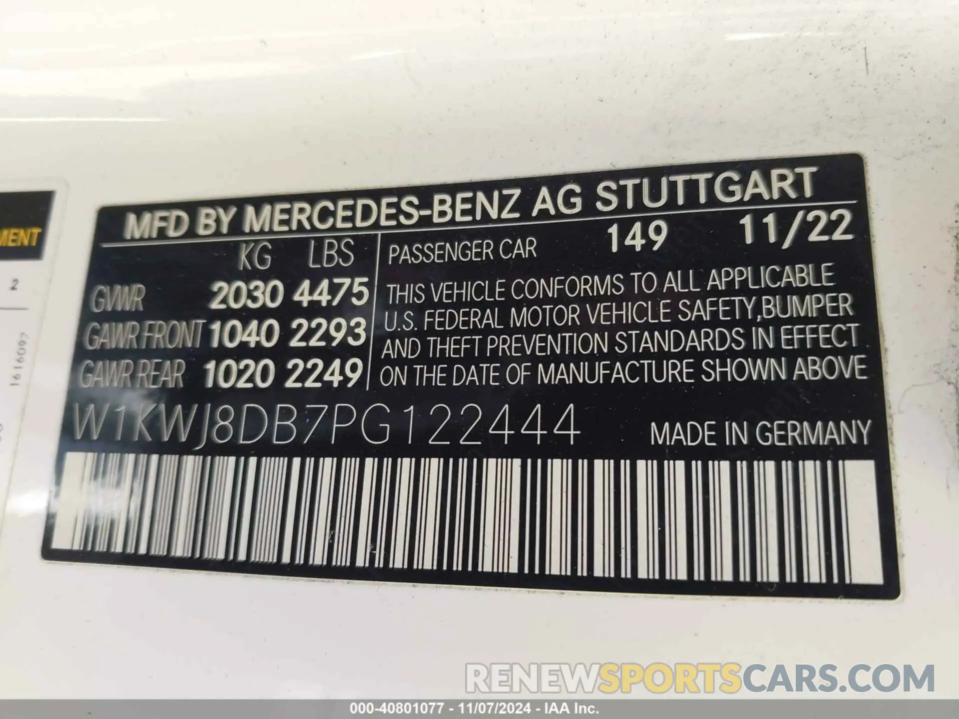 9 Photograph of a damaged car W1KWJ8DB7PG122444 MERCEDES-BENZ C 300 2023