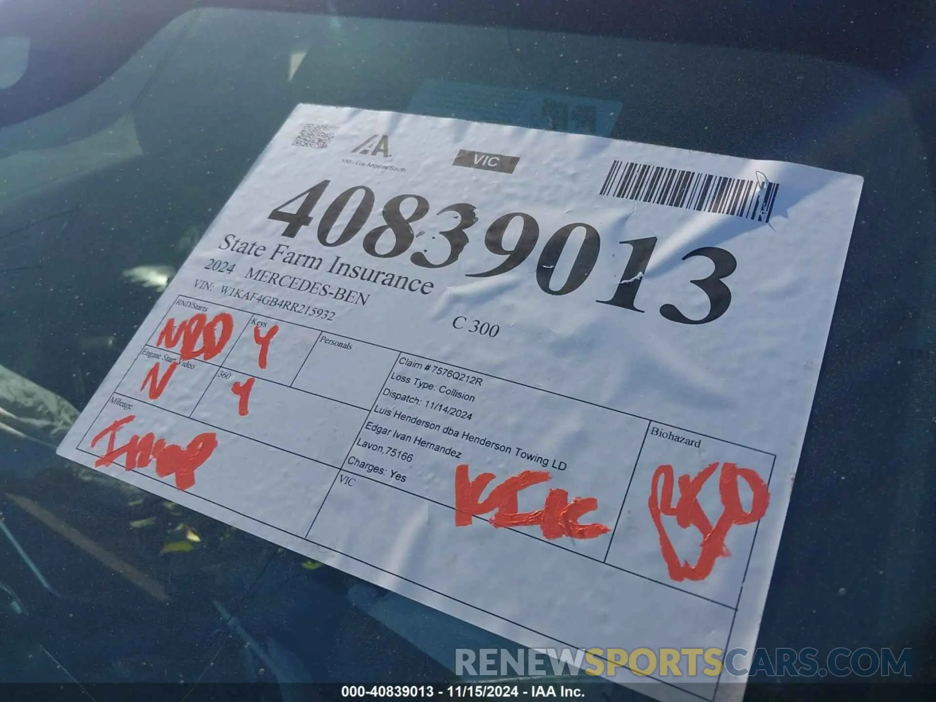 12 Photograph of a damaged car W1KAF4GB4RR215932 MERCEDES-BENZ C 300 2024