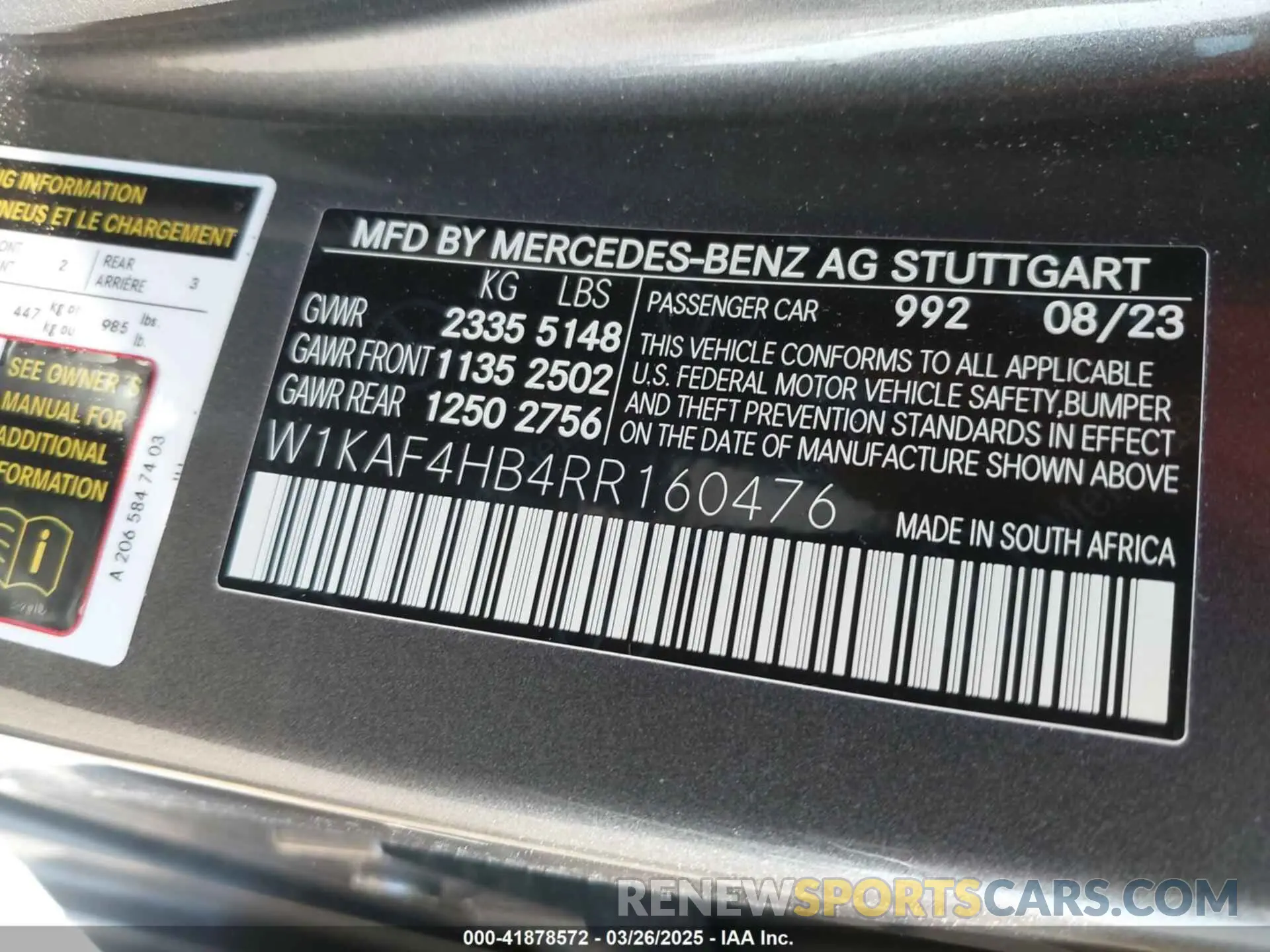 9 Photograph of a damaged car W1KAF4HB4RR160476 MERCEDES-BENZ C 300 2024