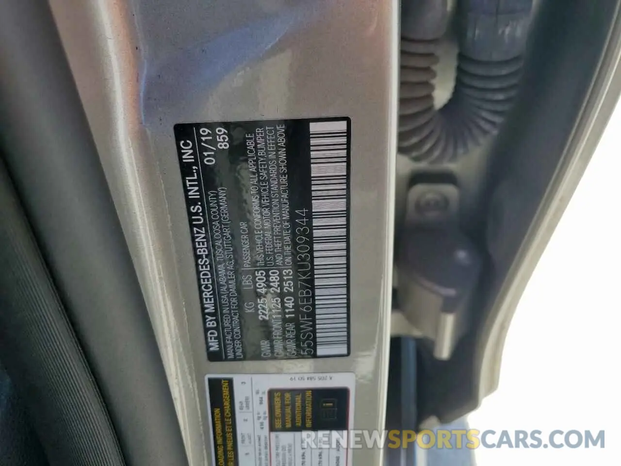 14 Photograph of a damaged car 55SWF6EB7KU309344 MERCEDES-BENZ C-CLASS 2019