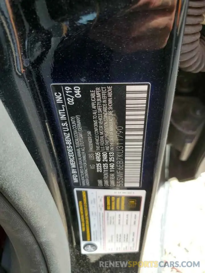 12 Photograph of a damaged car 55SWF6EB7KU311790 MERCEDES-BENZ C-CLASS 2019