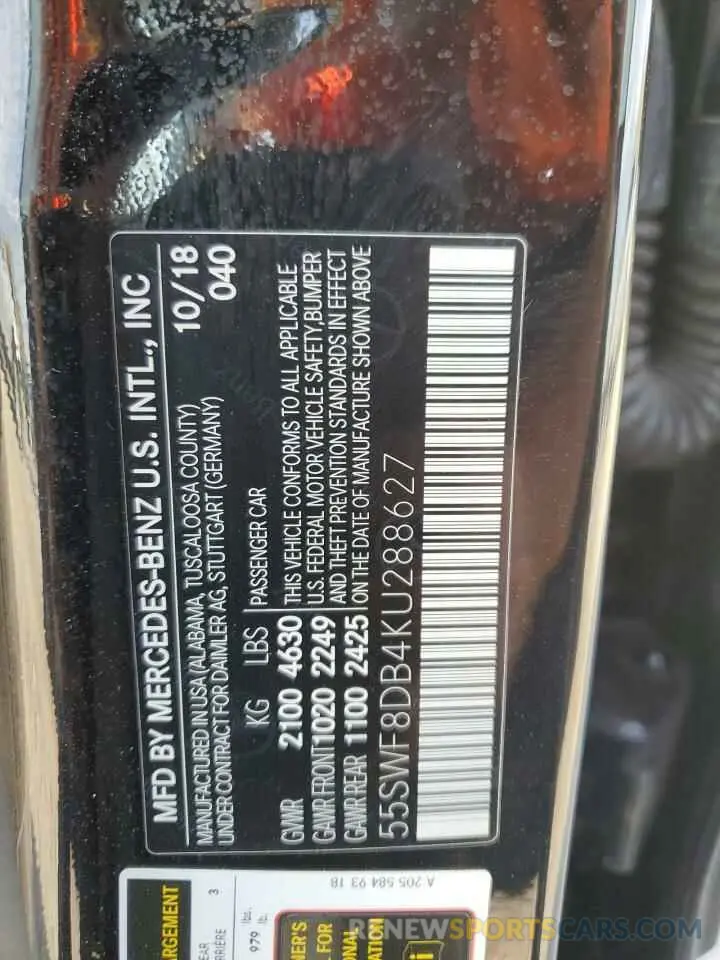 13 Photograph of a damaged car 55SWF8DB4KU288627 MERCEDES-BENZ C-CLASS 2019