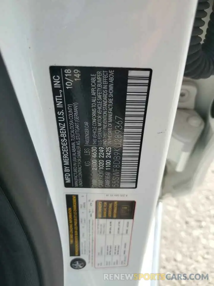 13 Photograph of a damaged car 55SWF8DB9KU289367 MERCEDES-BENZ C-CLASS 2019