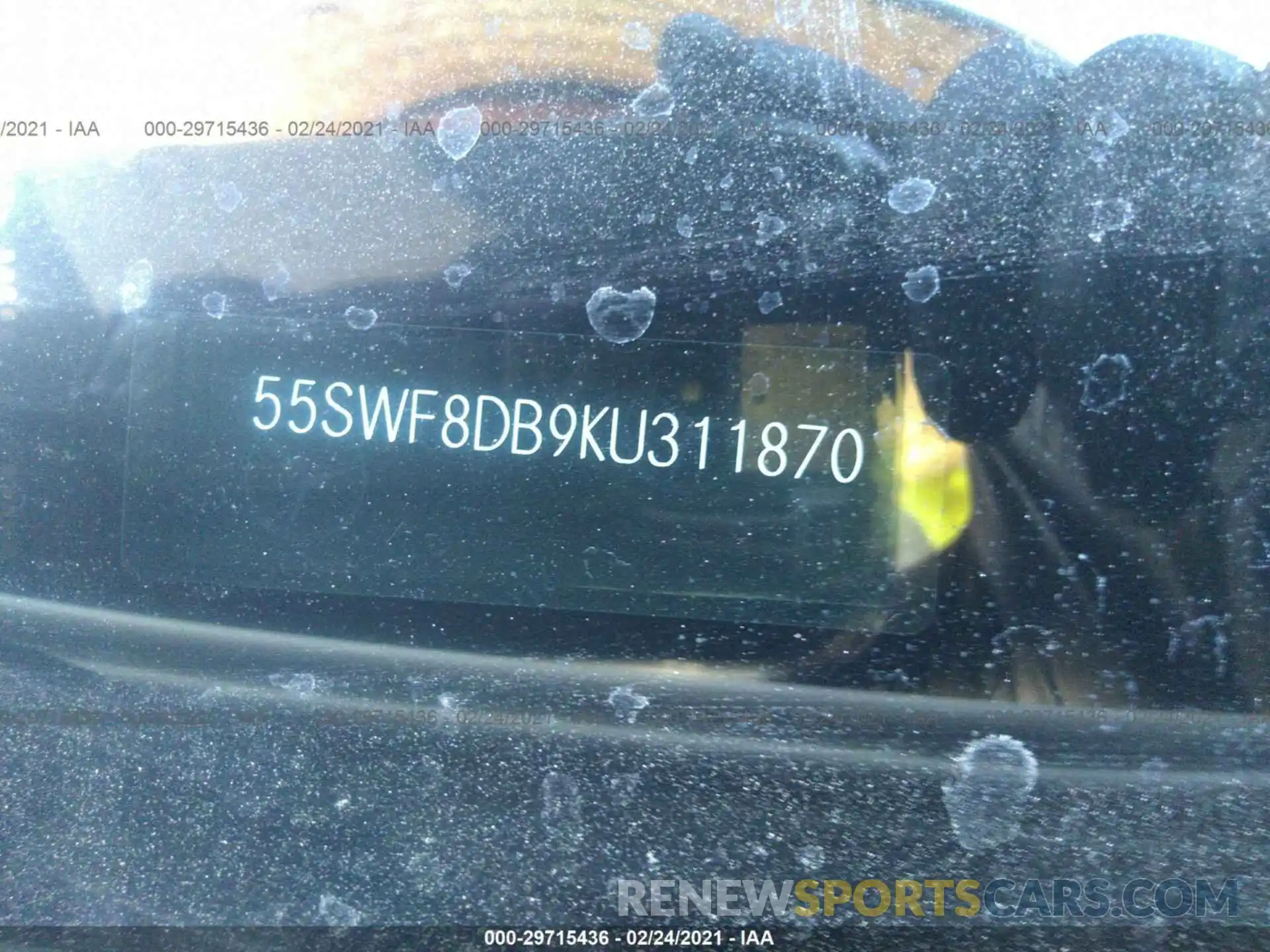 9 Photograph of a damaged car 55SWF8DB9KU311870 MERCEDES-BENZ C-CLASS 2019