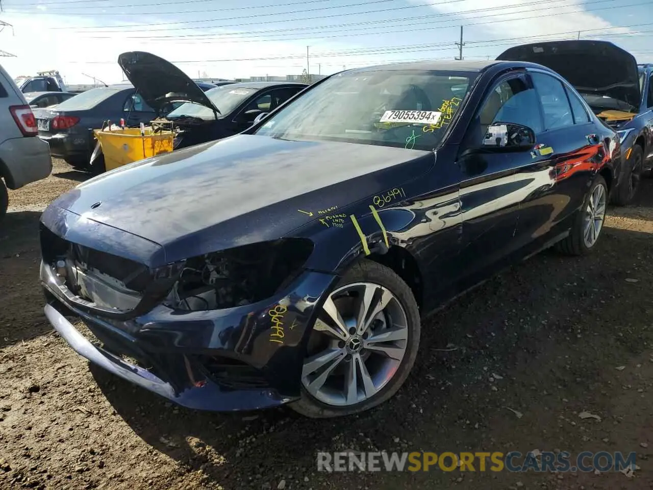 1 Photograph of a damaged car 55SWF8EBXKU285584 MERCEDES-BENZ C-CLASS 2019