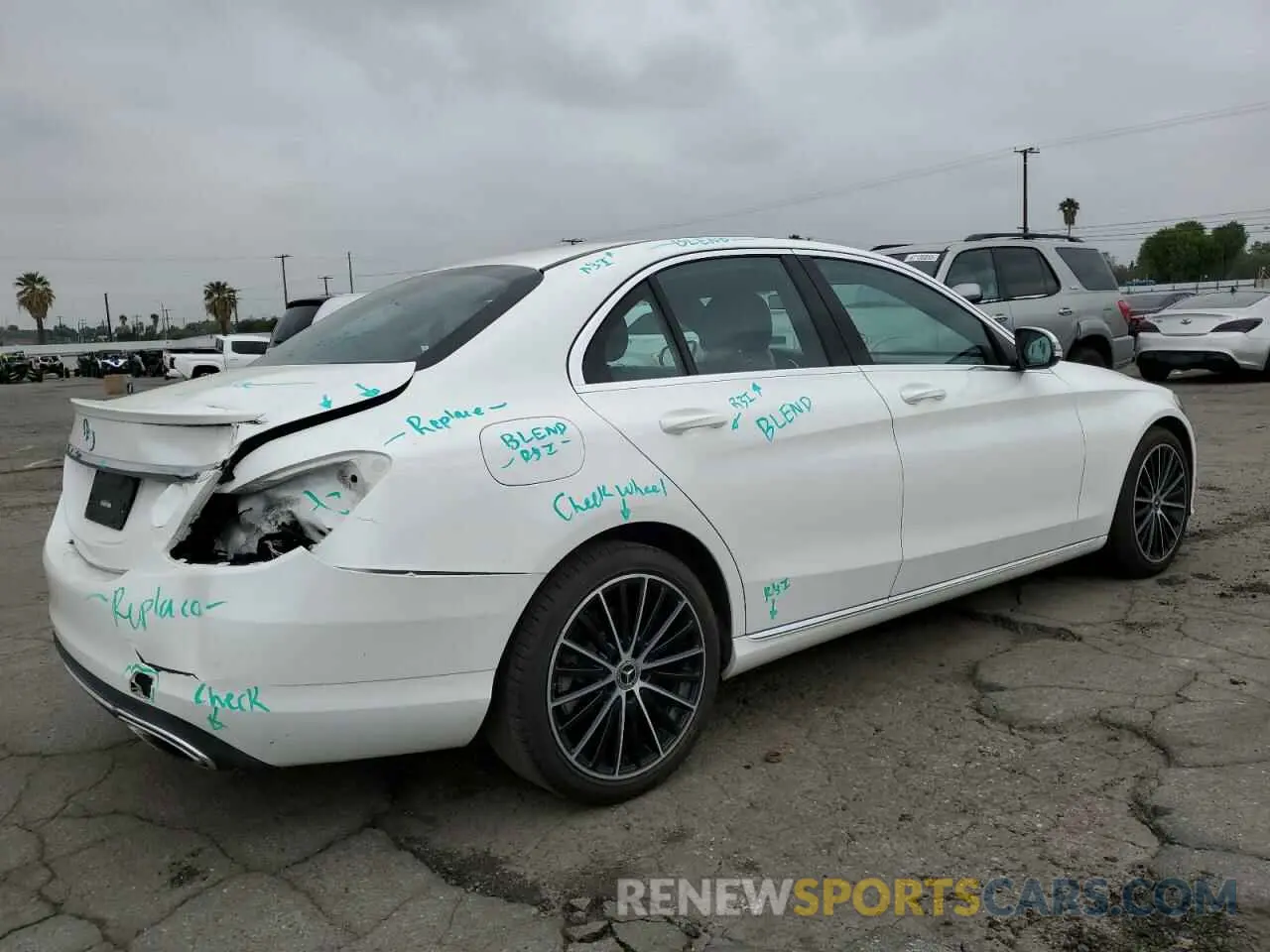3 Photograph of a damaged car WDDWF8DBXKR458622 MERCEDES-BENZ C-CLASS 2019