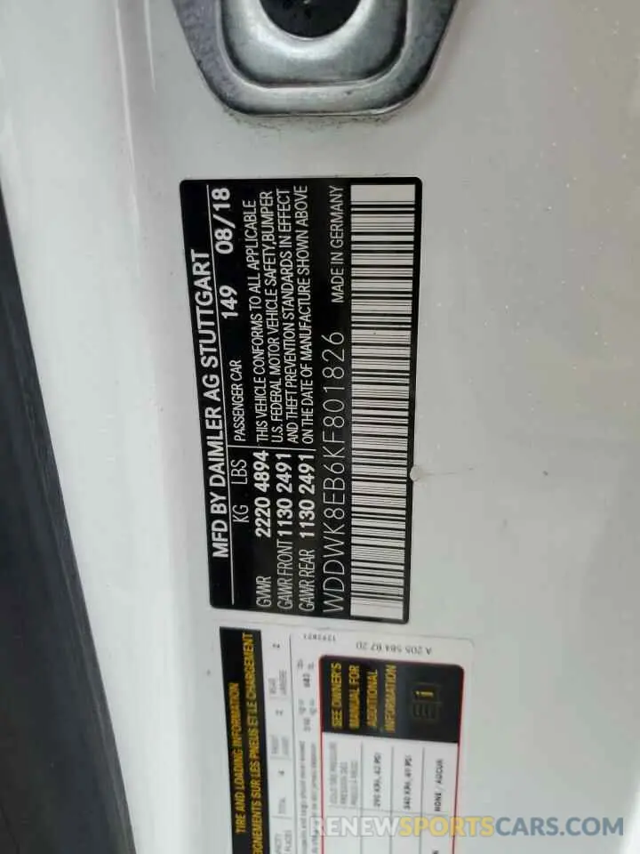 13 Photograph of a damaged car WDDWK8EB6KF801826 MERCEDES-BENZ C-CLASS 2019