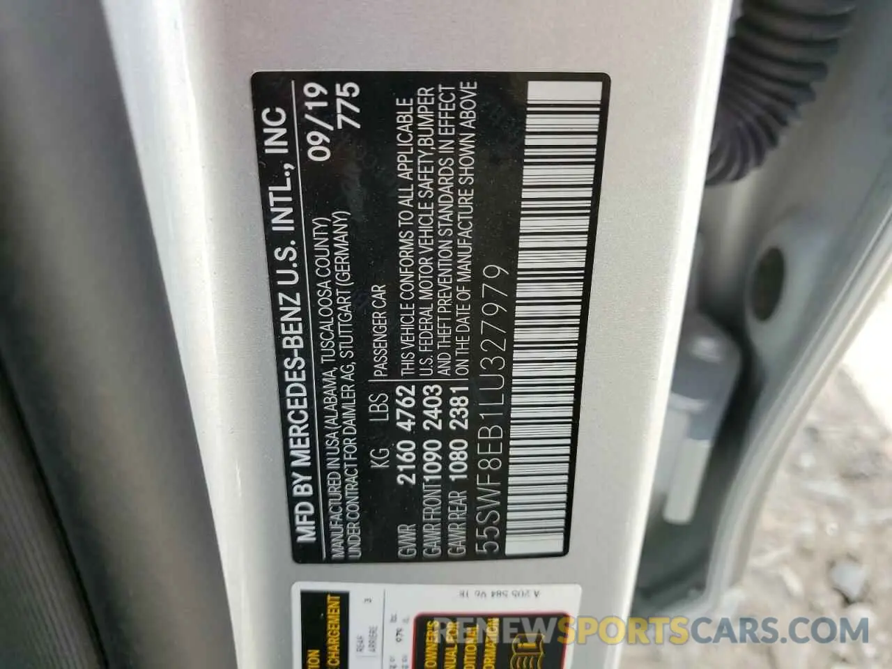 12 Photograph of a damaged car 55SWF8EB1LU327979 MERCEDES-BENZ C-CLASS 2020