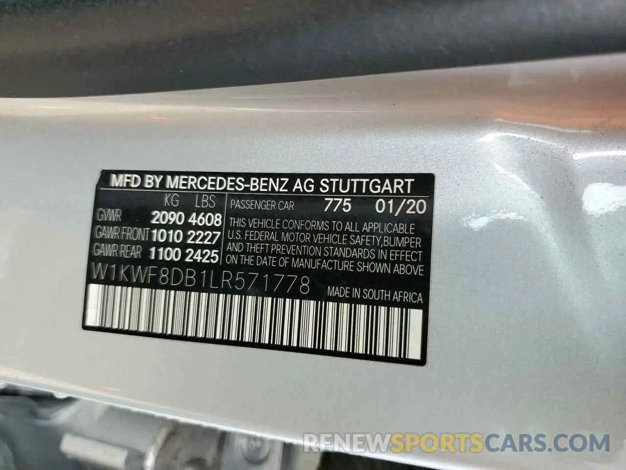12 Photograph of a damaged car W1KWF8DB1LR571778 MERCEDES-BENZ C-CLASS 2020