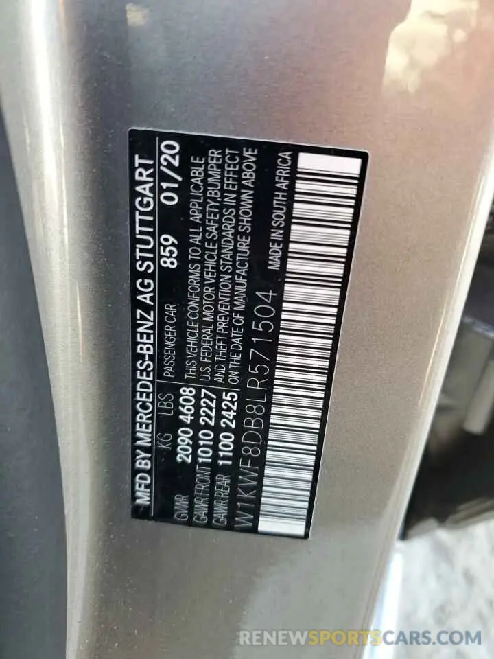13 Photograph of a damaged car W1KWF8DB8LR571504 MERCEDES-BENZ C-CLASS 2020