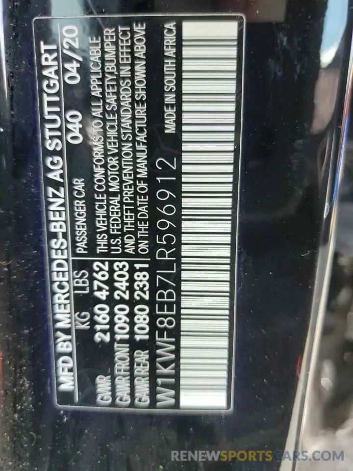 13 Photograph of a damaged car W1KWF8EB7LR596912 MERCEDES-BENZ C-CLASS 2020