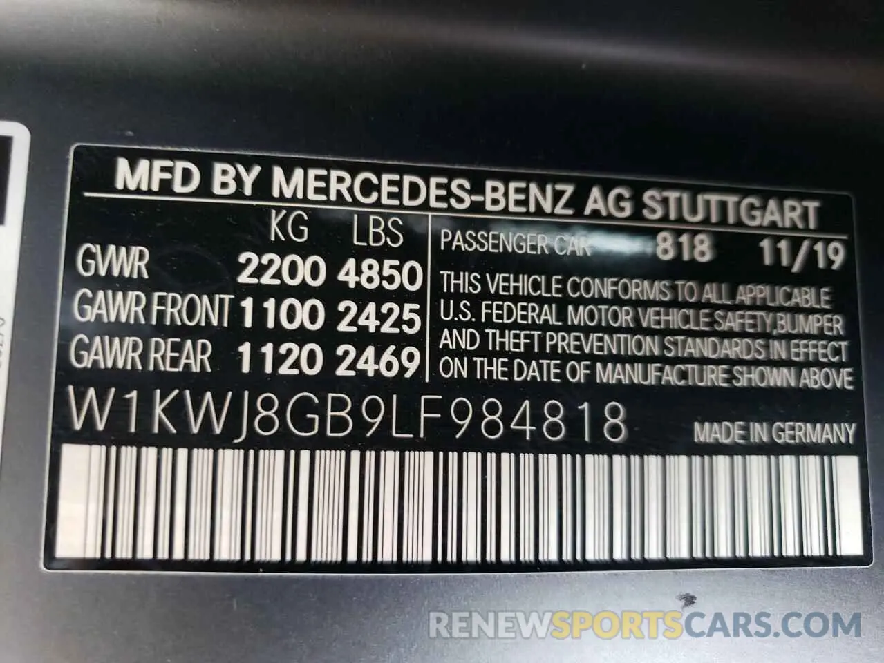 15 Photograph of a damaged car W1KWJ8GB9LF984818 MERCEDES-BENZ C-CLASS 2020