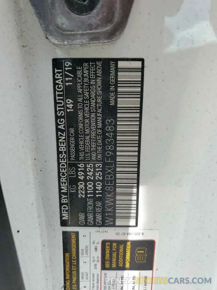 13 Photograph of a damaged car W1KWK8EBXLF983483 MERCEDES-BENZ C-CLASS 2020