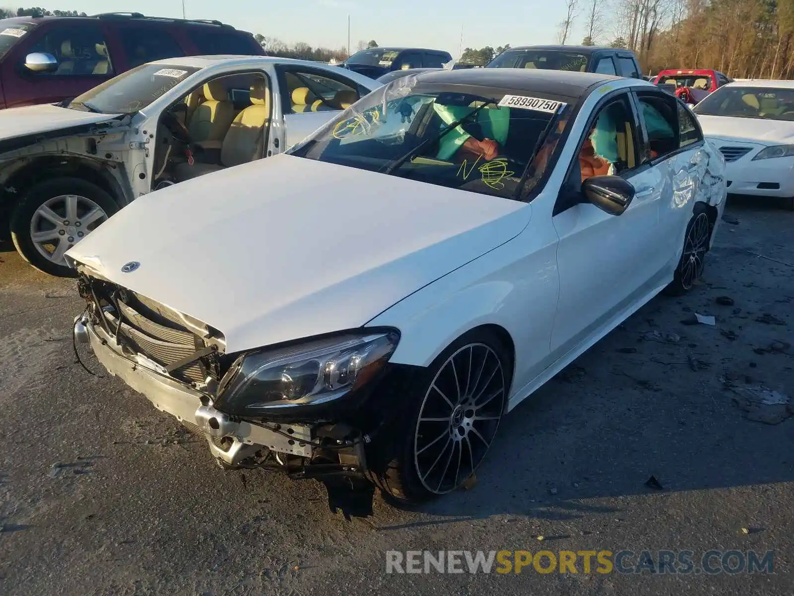 2 Photograph of a damaged car WDDWF8EB1LR550234 MERCEDES-BENZ C CLASS 2020