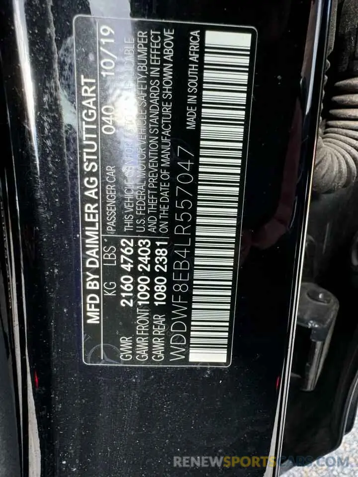 10 Photograph of a damaged car WDDWF8EB4LR557047 MERCEDES-BENZ C-CLASS 2020