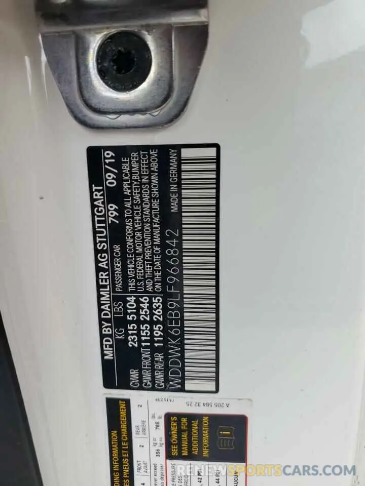 13 Photograph of a damaged car WDDWK6EB9LF966842 MERCEDES-BENZ C-CLASS 2020