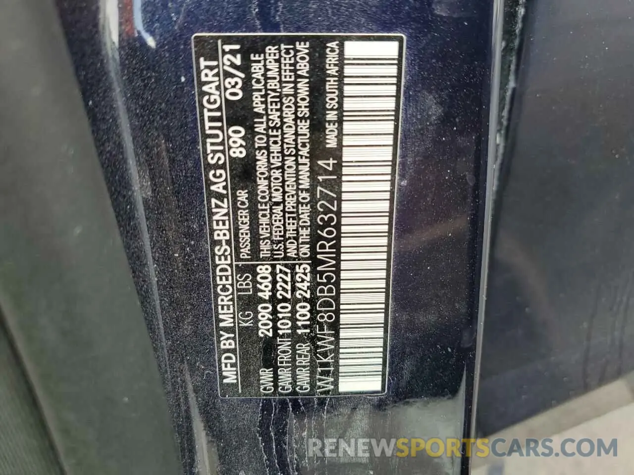 12 Photograph of a damaged car W1KWF8DB5MR632714 MERCEDES-BENZ C-CLASS 2021