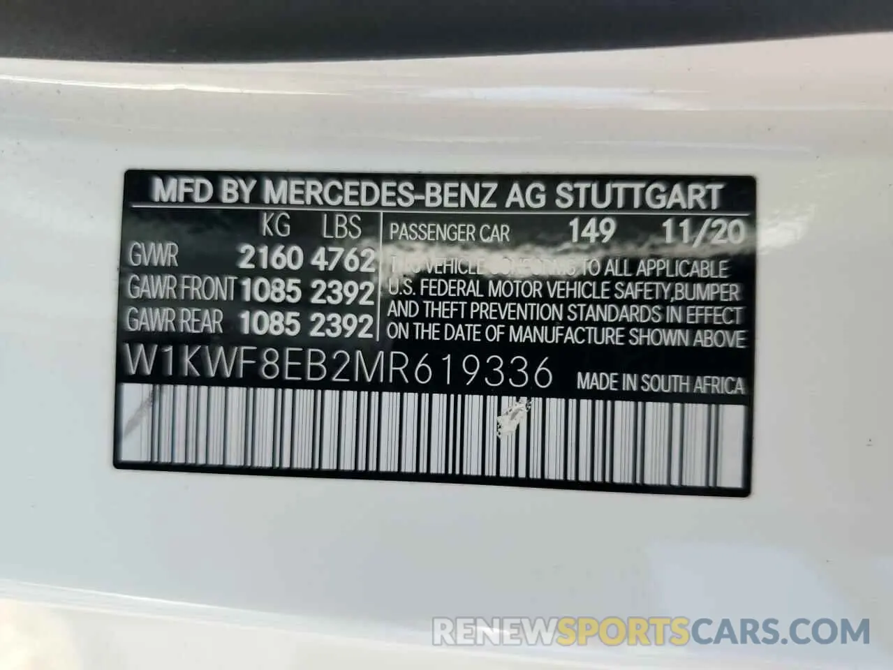 12 Photograph of a damaged car W1KWF8EB2MR619336 MERCEDES-BENZ C-CLASS 2021